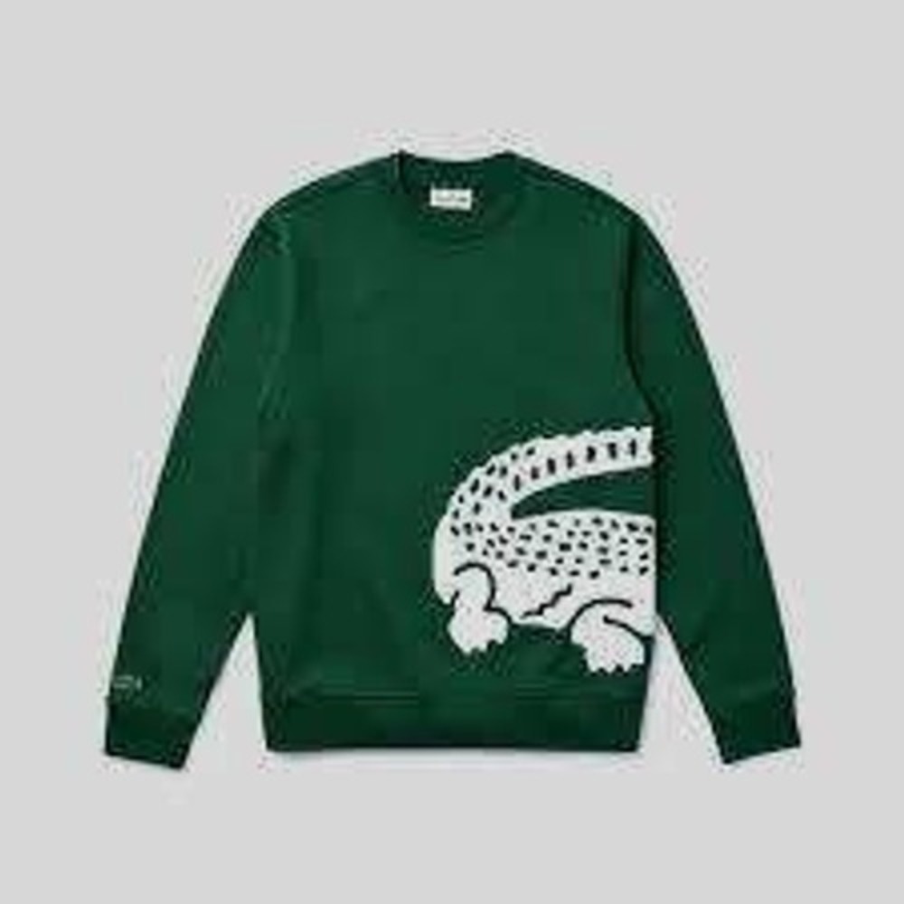 Lacoste Sweatshirt Mens XXL Green Oversized Wrap Crocodile Logo SH5177